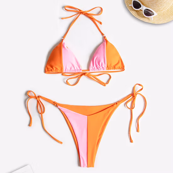 2023 Conjunto de bikini sexy caliente para adolescentes personalizado traje de baño para chica joven 2023
