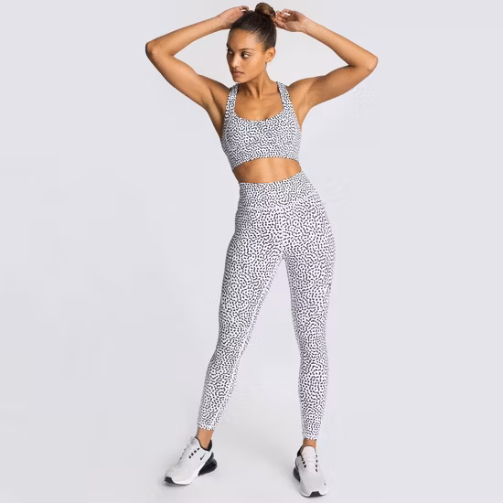 La mujer Spot Impreso Deportes Yoga Sujetador deportivo Traje Fitness