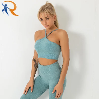 Moda mujer sexy fitness gimnasio desgaste top fitness yoga conjunto