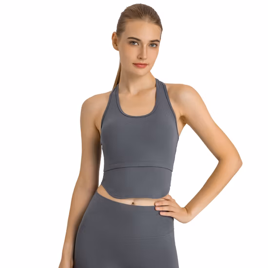 Activewear inconsútil de encargo de la aptitud de Legging del Scrunch del extremo del top corto acanalado de encargo de la ropa deportiva para mujer del gimnasio