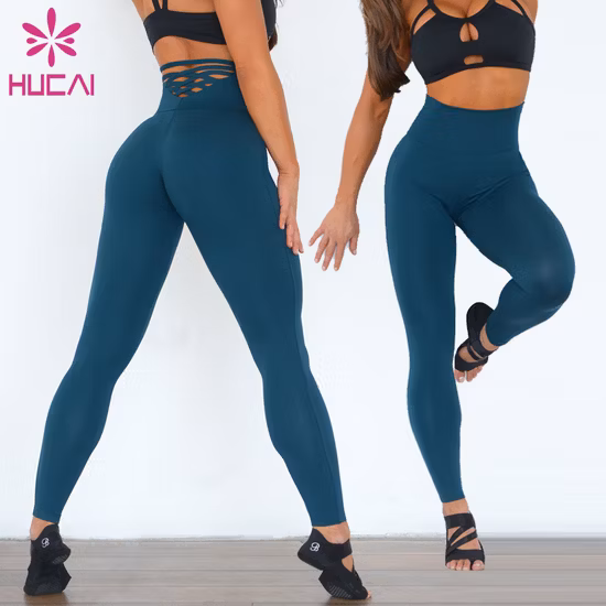 Polainas activas de nylon de encargo de las mujeres de cintura alta de Spandex del Activewear